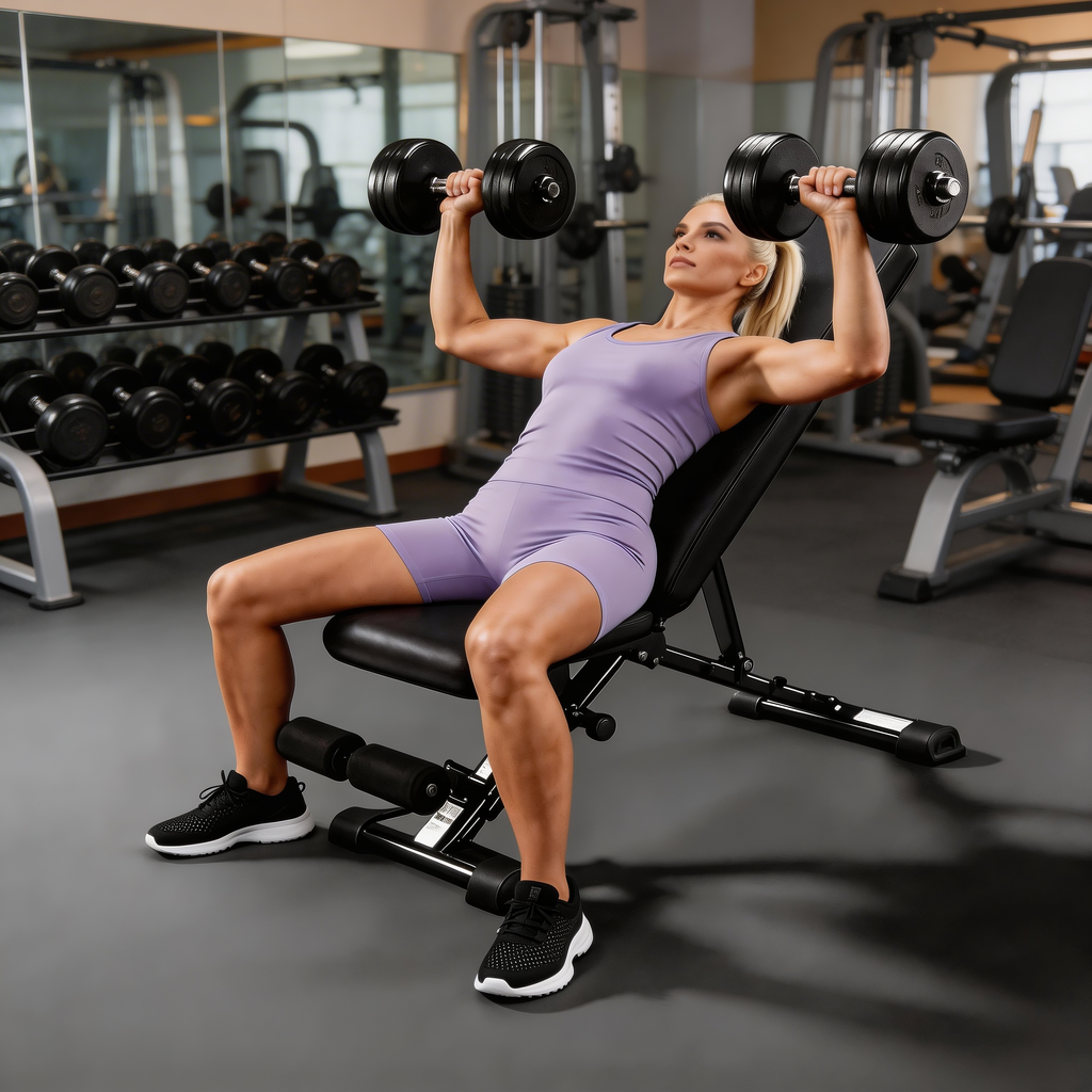 Adjustable Weight Bench with Resistance Bands, Foldable Incline/Decline Workout Bench for Full-Body Training, Multi-Purpose Strength Training Bench for Home Gym