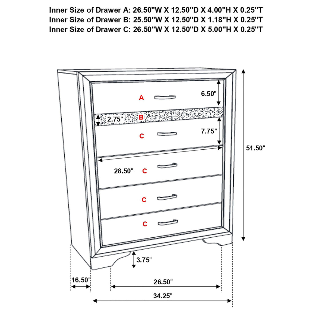 Annie - 6 Drawer Bedroom Chest