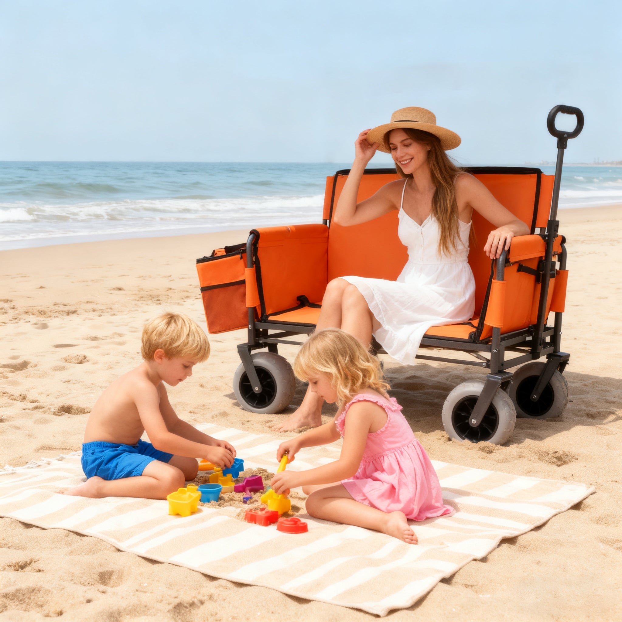 3-in-1 Folding Wagon with Bench Seat