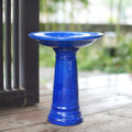 Ceramic Pedestal Bird Bath for Outdoor Garden