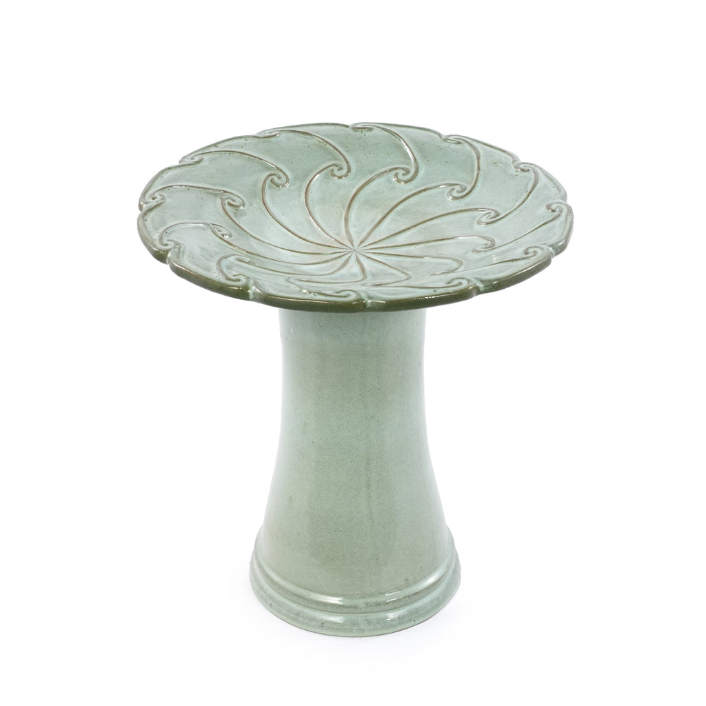 Handmade Glazed Ceramic Bird Bath