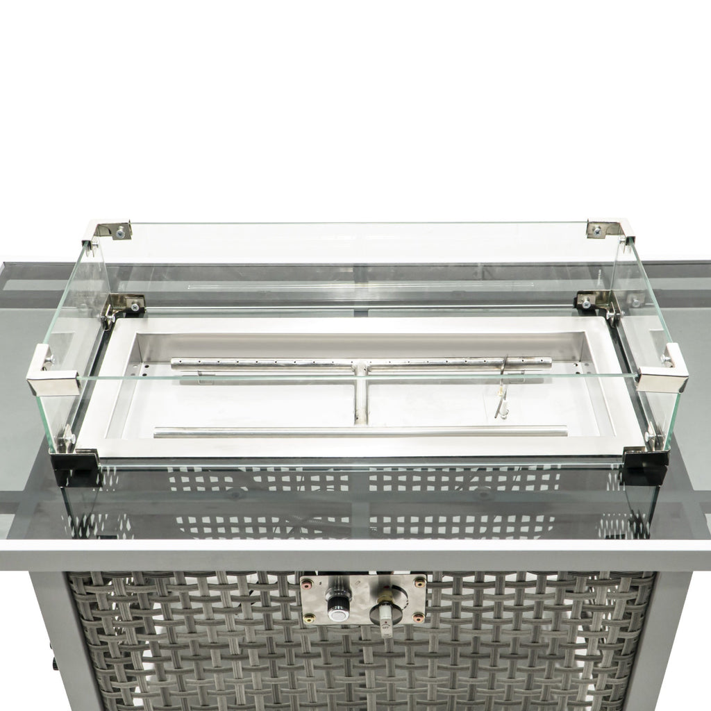 K&K 43' Propane Gas Fire Pit Table, Grey