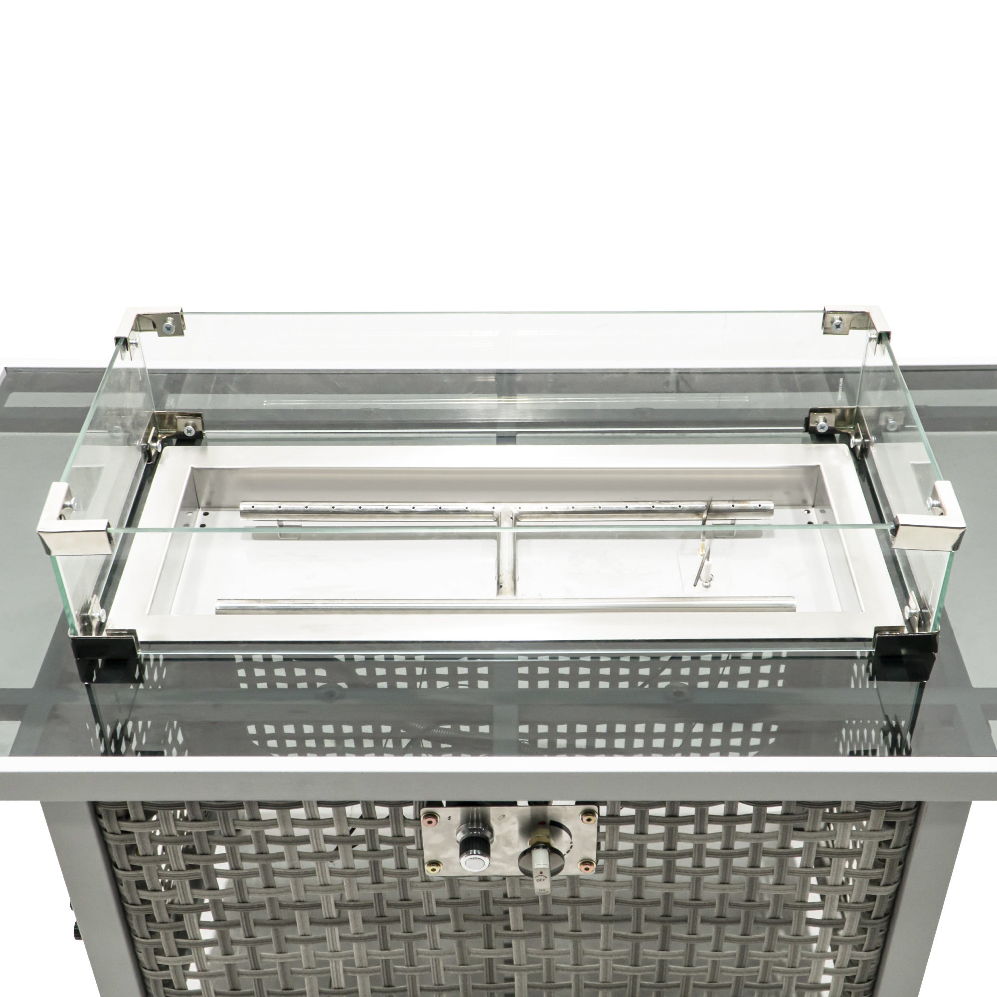 K&K 43' Propane Gas Fire Pit Table, Grey