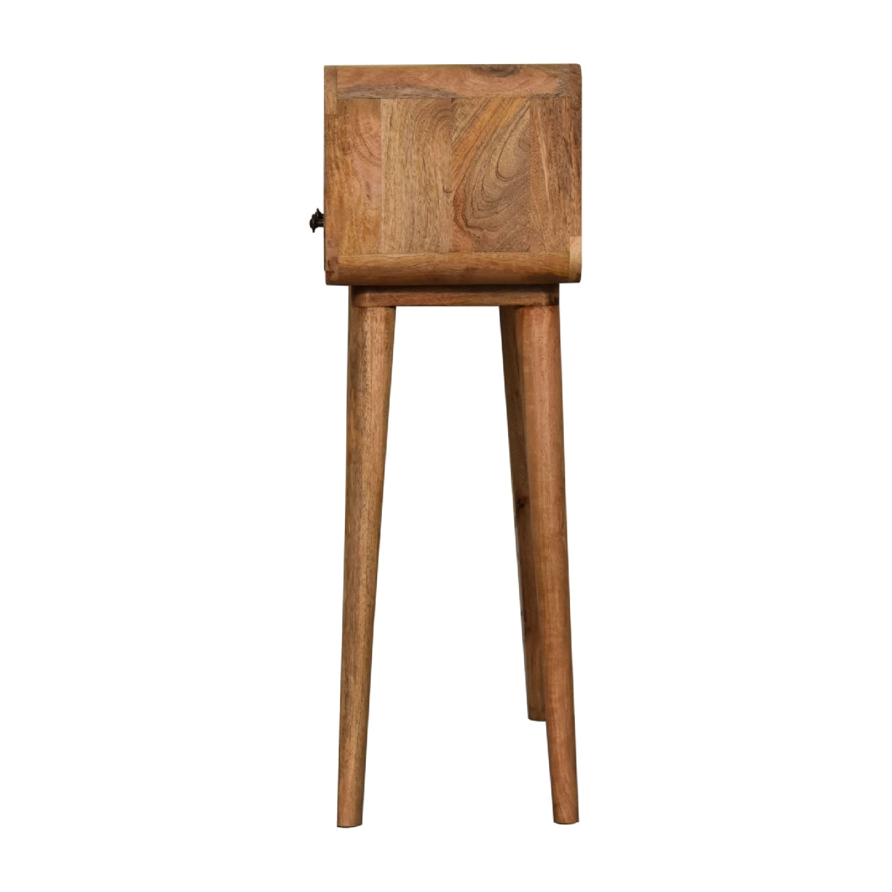 Solid Wood Mini Curved Oak-ish Console Table