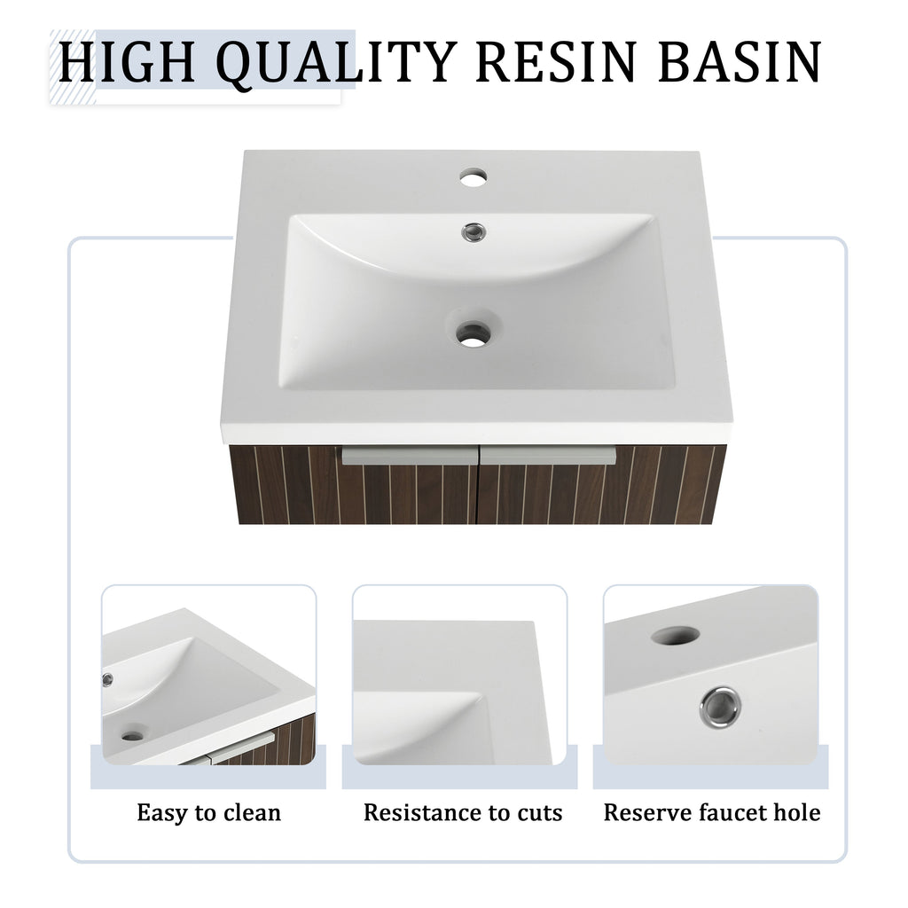 24 Inch Bathroom Cabinet With Resin Sink
