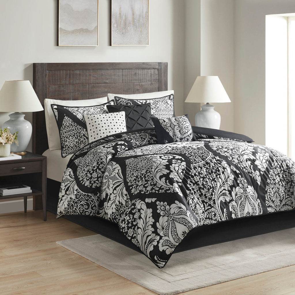 7 Piece Cotton Printed Comforter Set