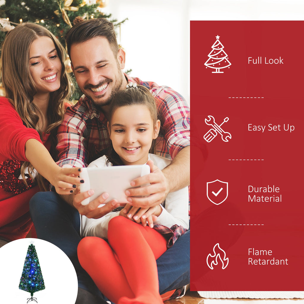 HOMCOM 6' Tall Douglas Fir Pre-Lit Artificial Christmas Tree