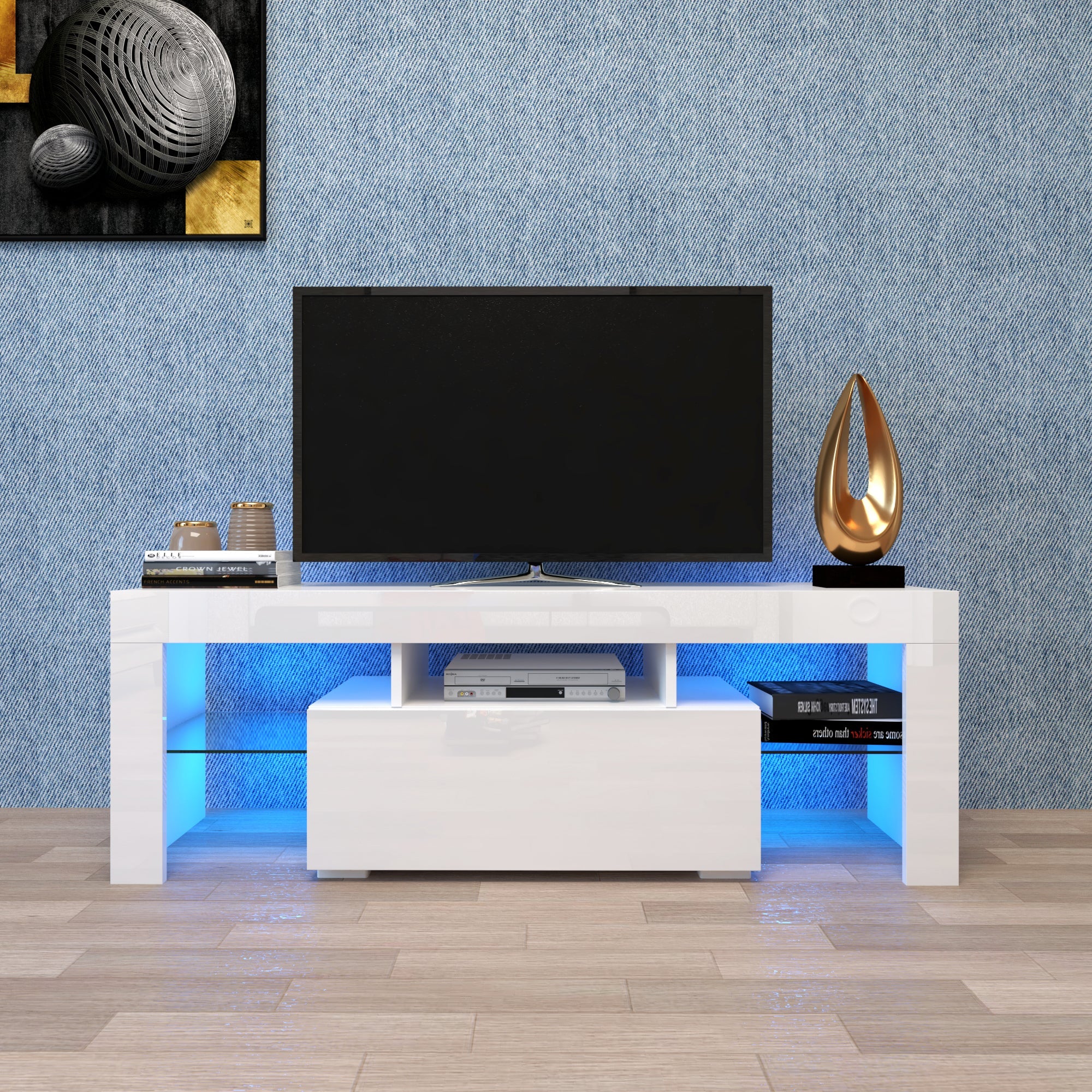 Entertainment TV Stand with LED Light