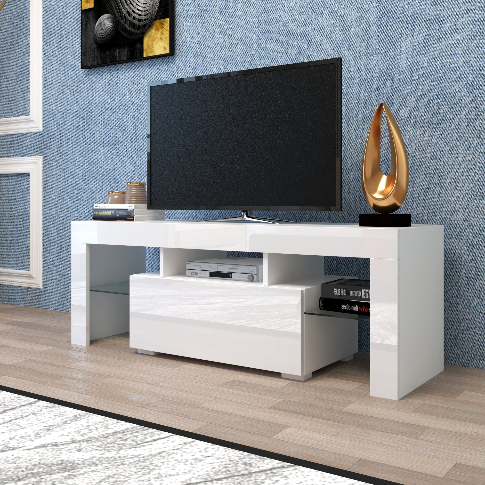 Entertainment TV Stand with LED Light