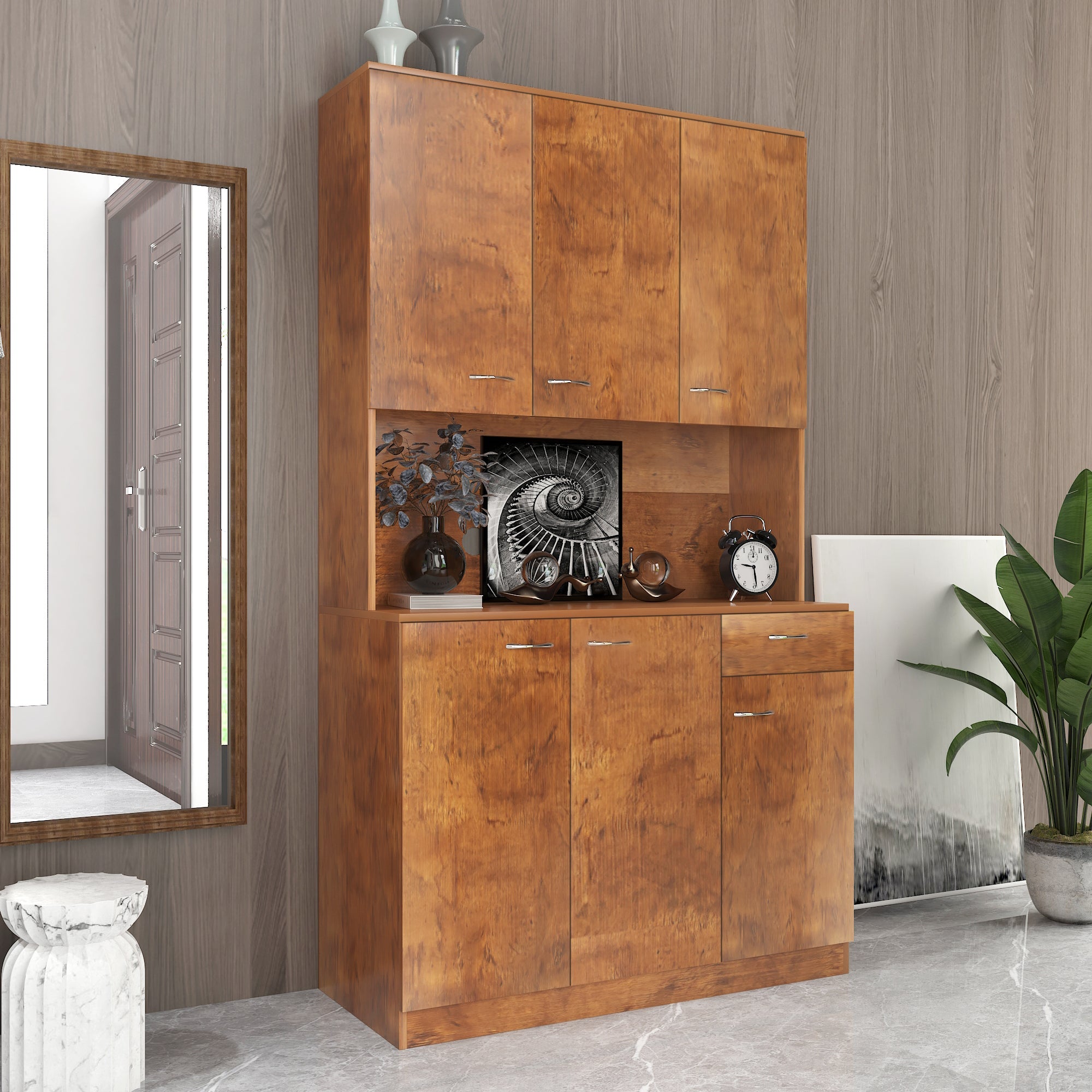 70.87" Tall Wardrobe & Kitchen Cabinet