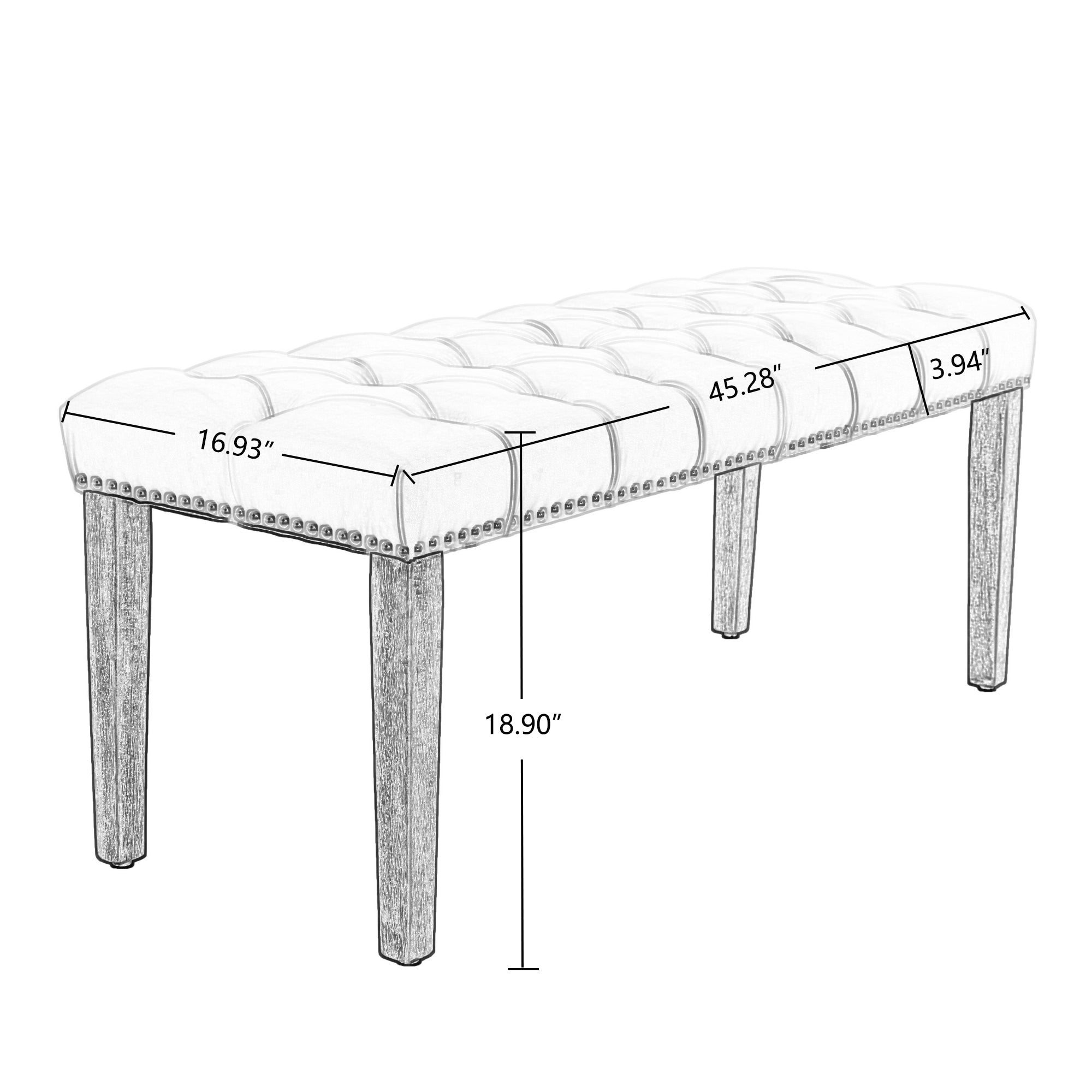 Heng Ming Upholstered Tufted Bench Ottoman