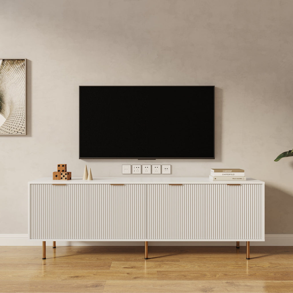 Modern Warm White TV Cabinet