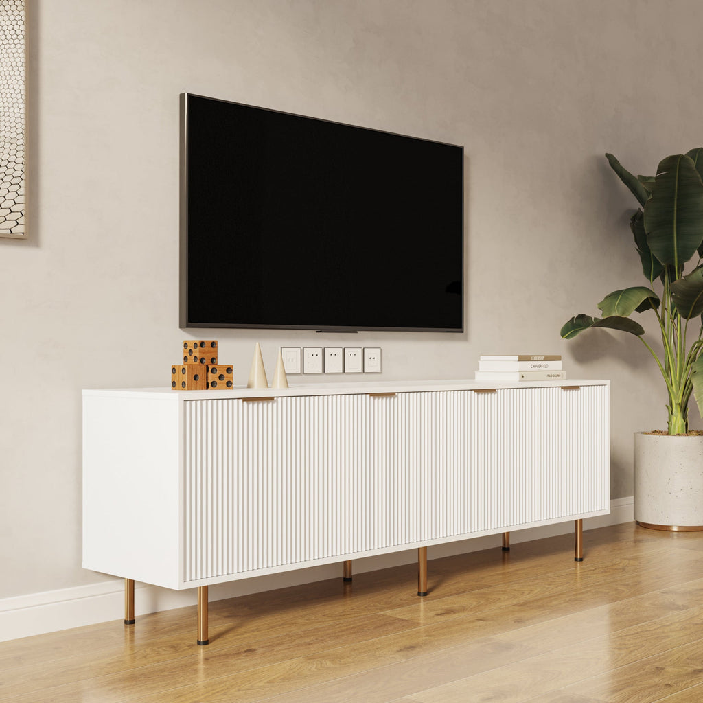 Modern Warm White TV Cabinet