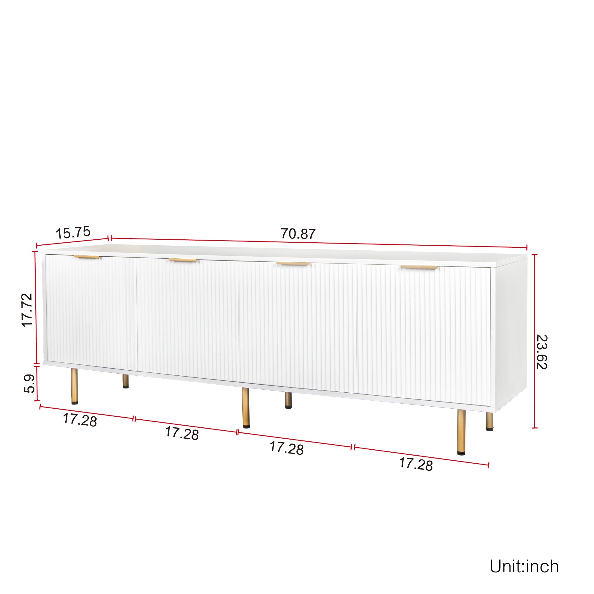 Modern Warm White TV Cabinet