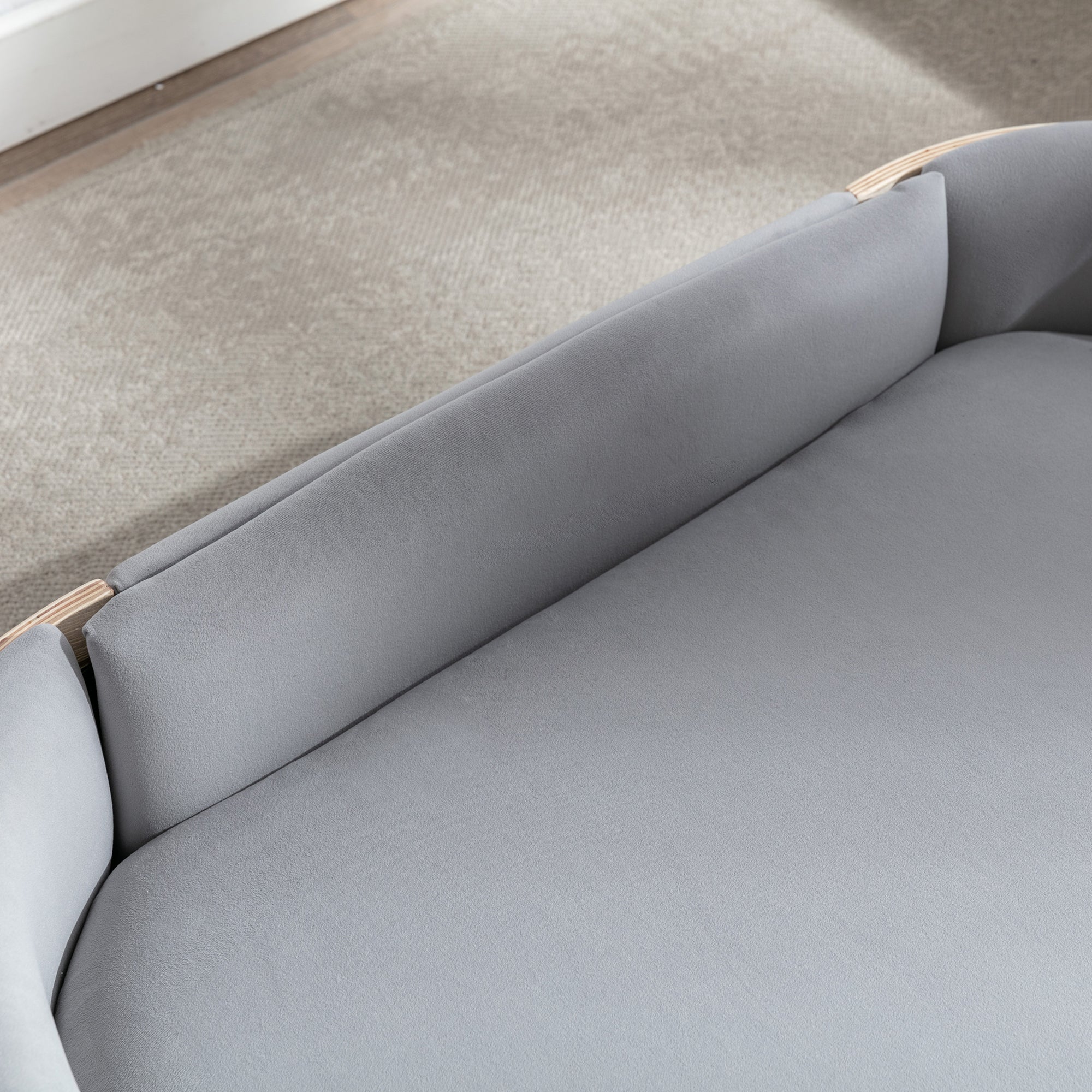 Scandinavian Style Elevated Dog Bed with Solid Wood Legs and Velvet Cushion