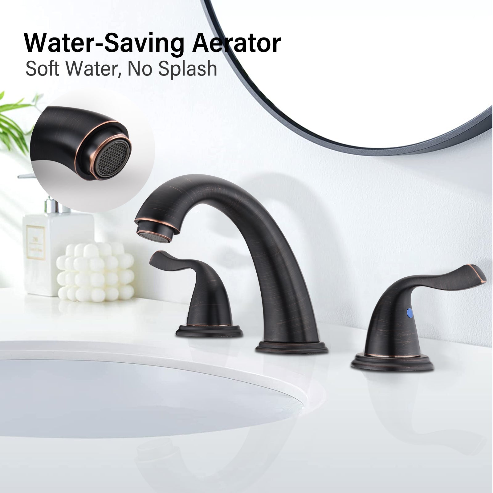 8-Inch 3-Hole 2-Handle Bathroom Sink Faucet, Oil Rubbed Bronze