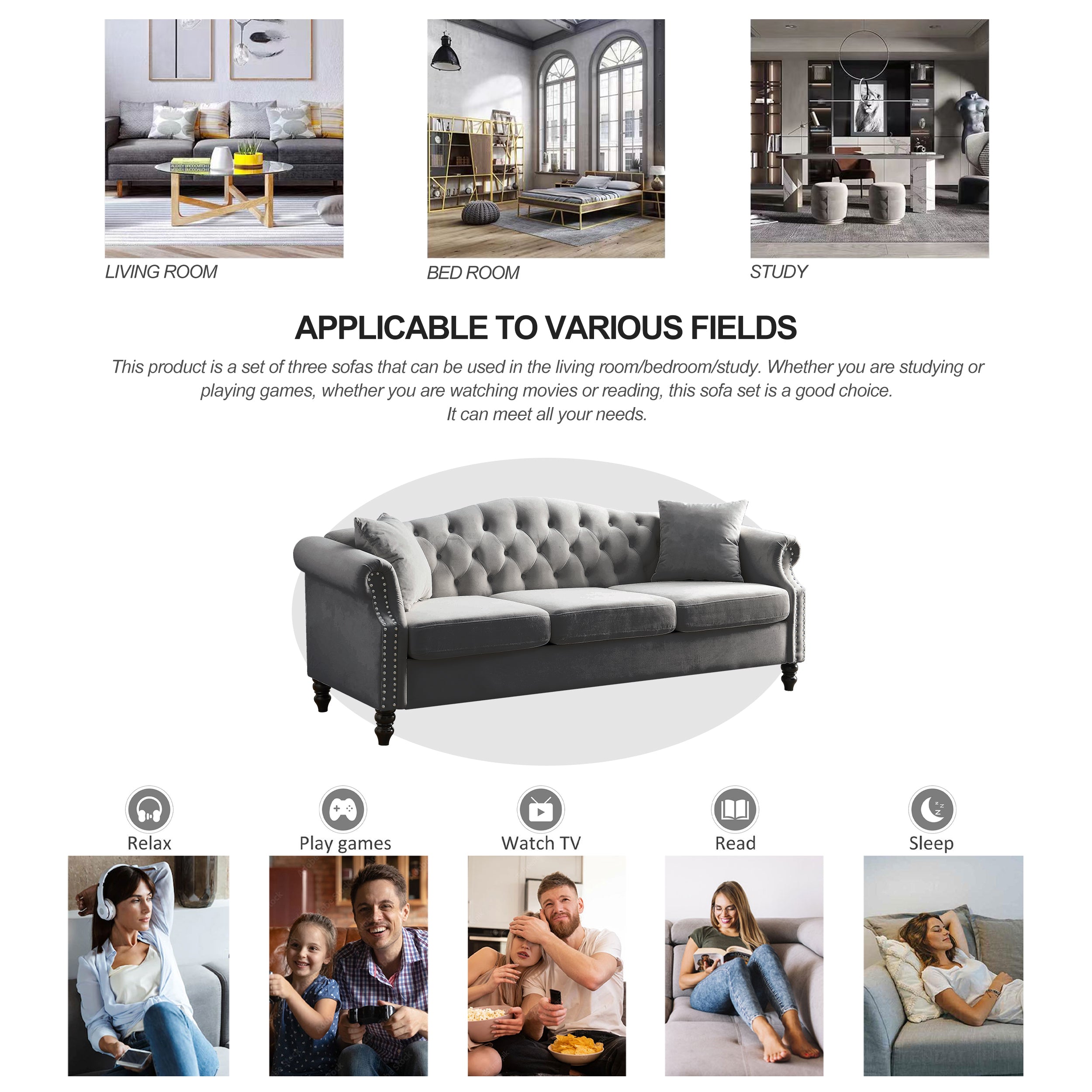 79" Chesterfield Sofa