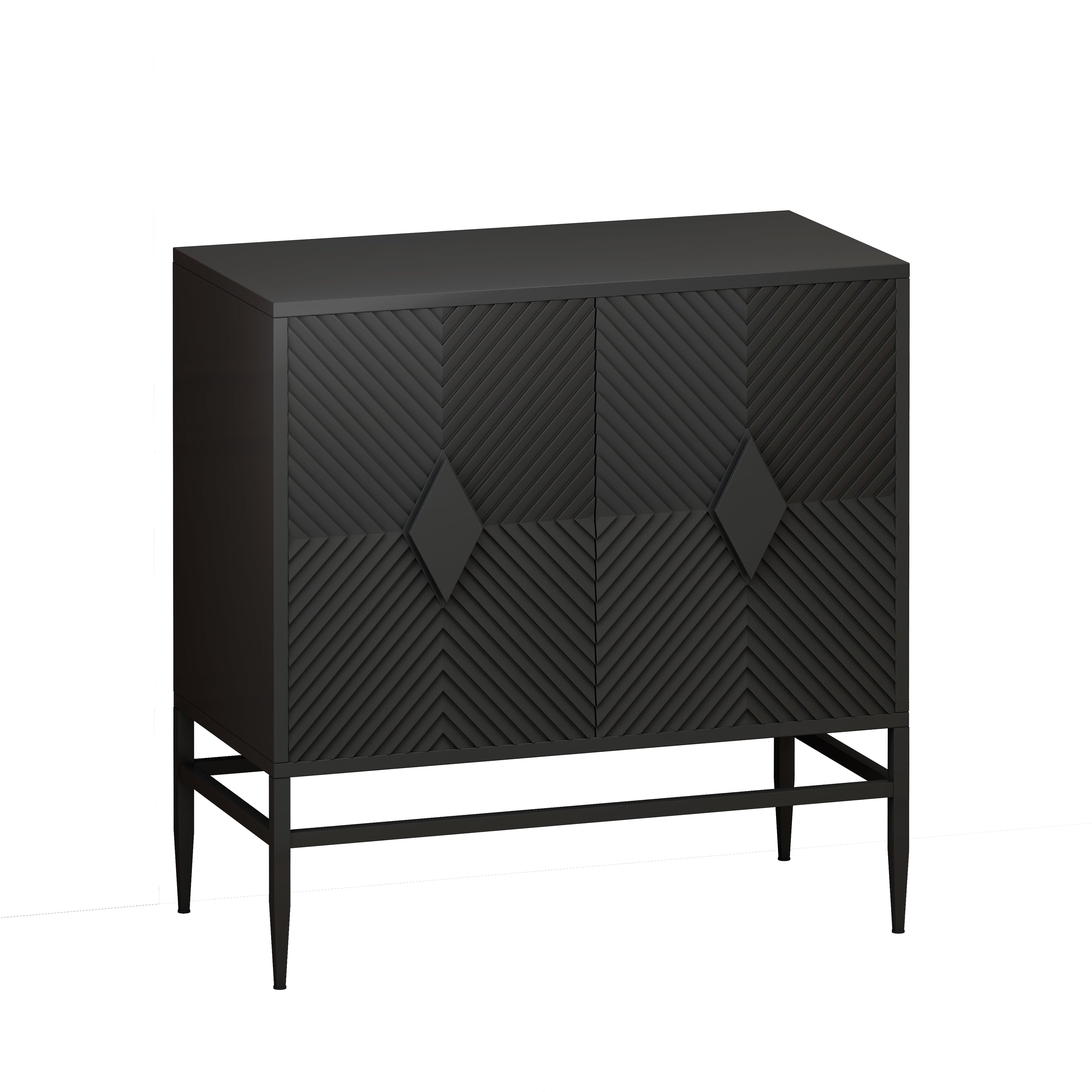 Modern 2 Door Wooden Storage Cabinet Accent Cabinet