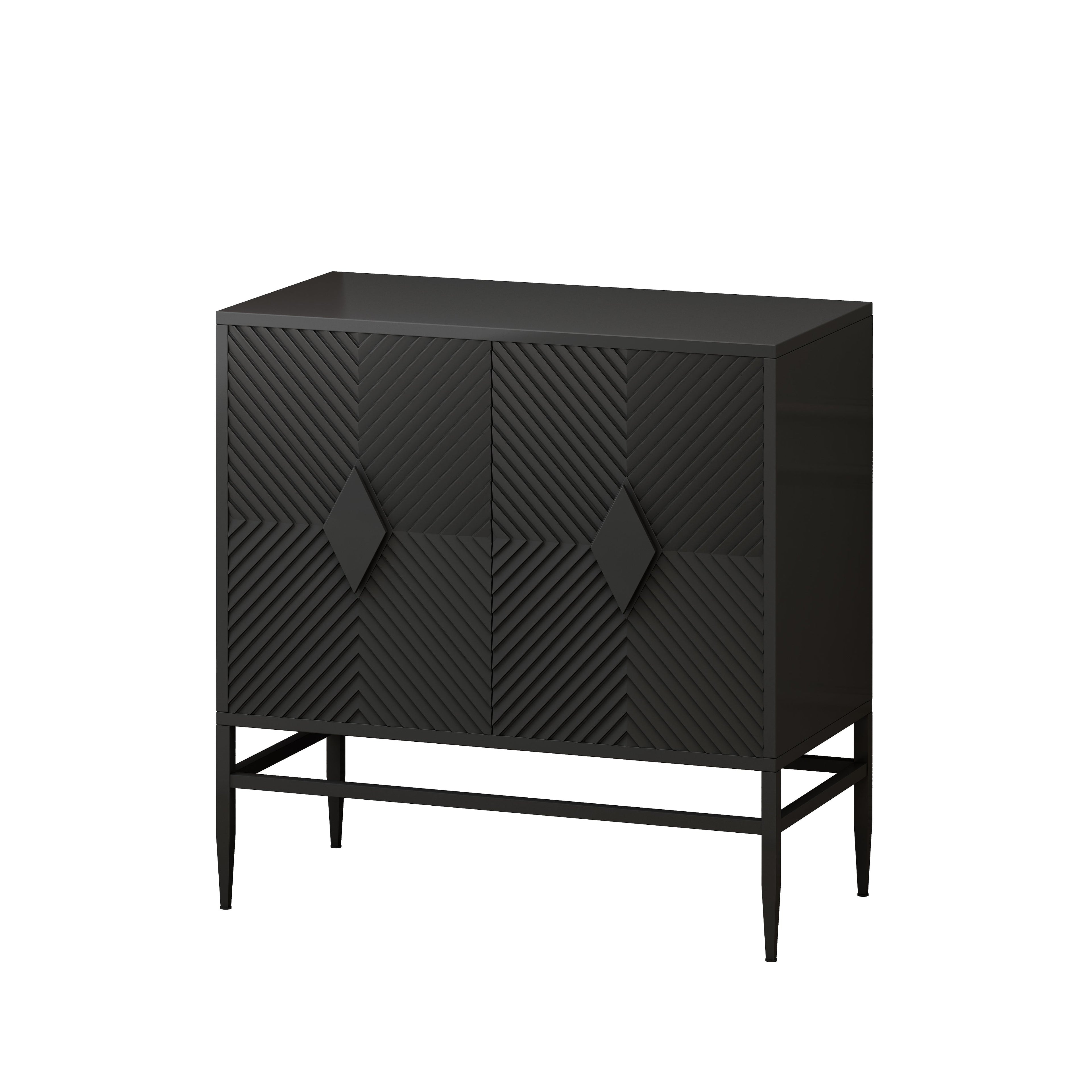 Modern 2 Door Wooden Storage Cabinet Accent Cabinet