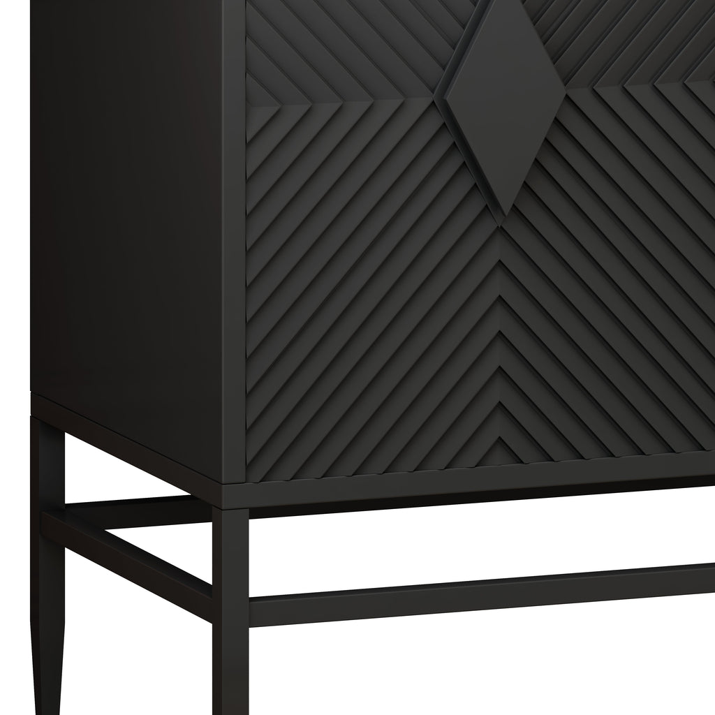 Modern 2 Door Wooden Storage Cabinet Accent Cabinet