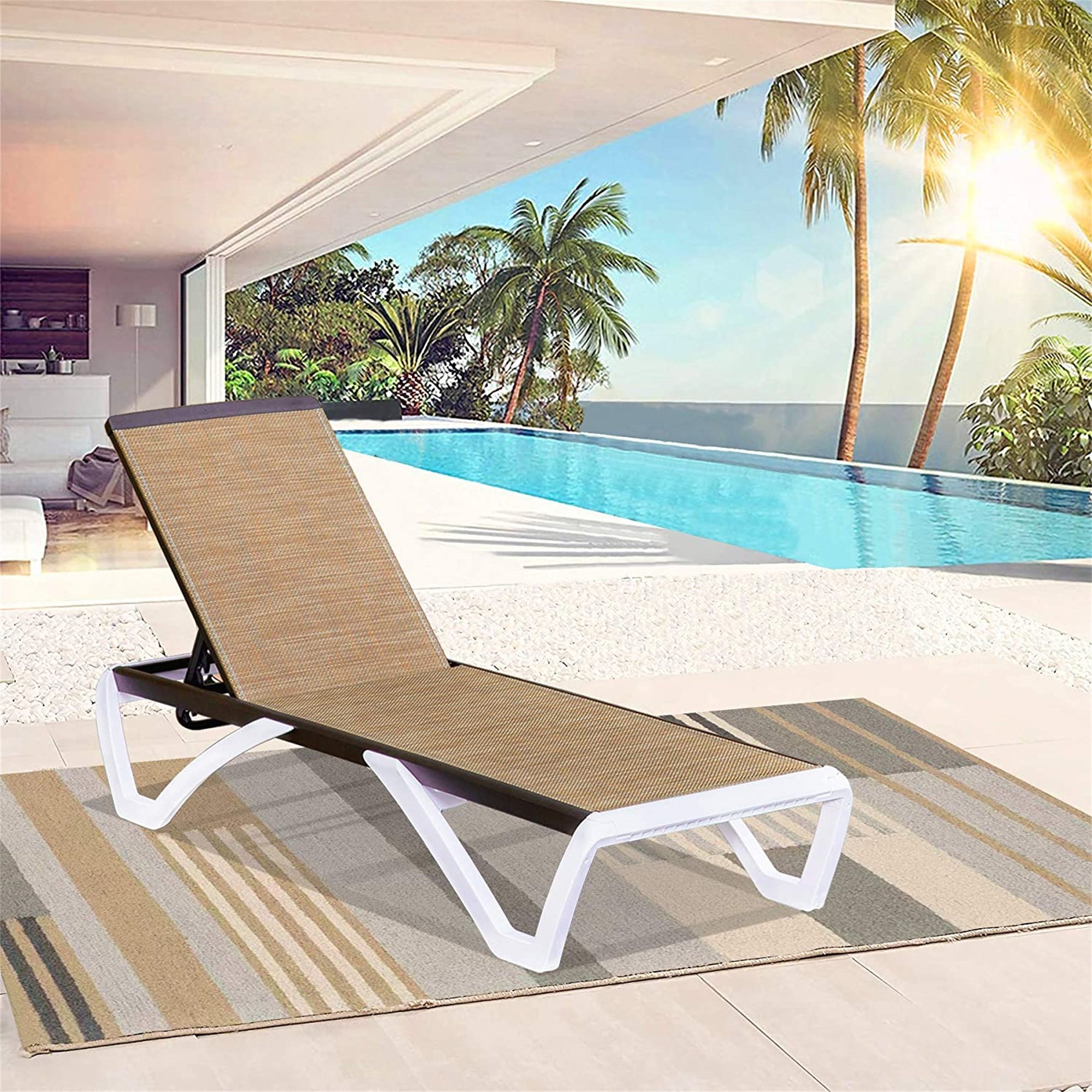 Adjustable Chaise Lounge Aluminum Outdoor Patio Chair