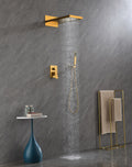 Wall Mounted Shower System with Handheld and Rainfall Head