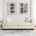 77-Inch Modern Chesterfield Velvet Sofa