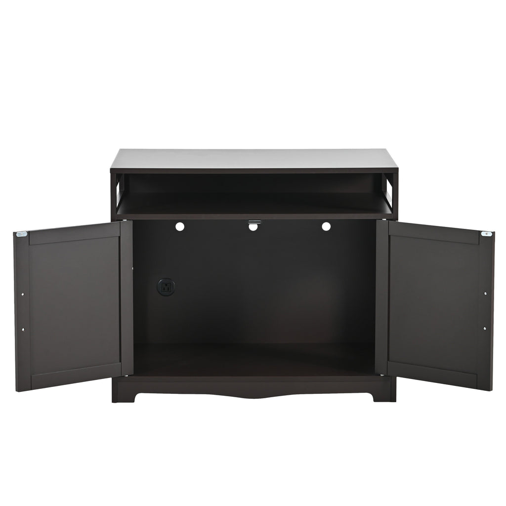 Litter Box Enclosure - Cat Litter Box Furniture with Hidden Plug