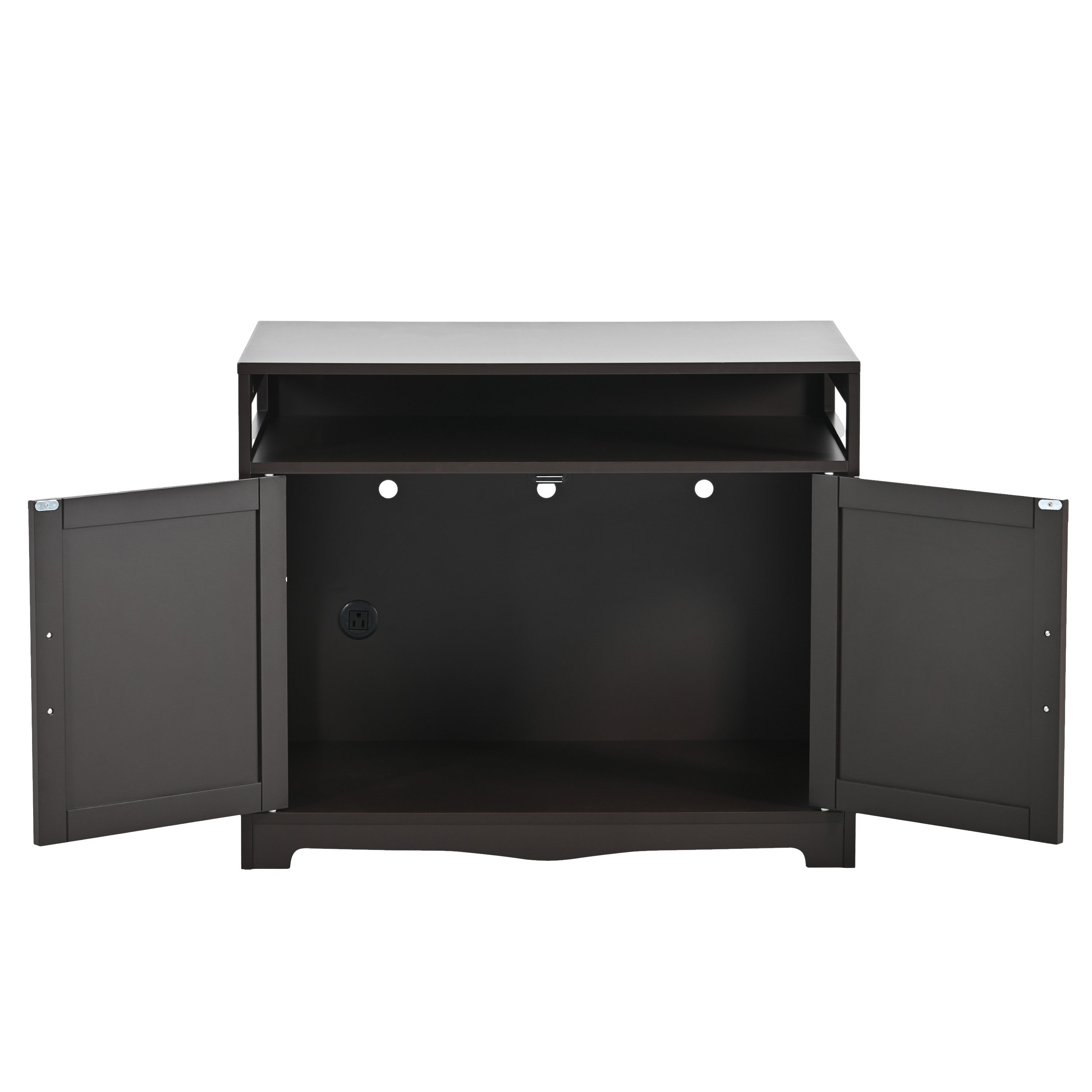 Litter Box Enclosure - Cat Litter Box Furniture with Hidden Plug