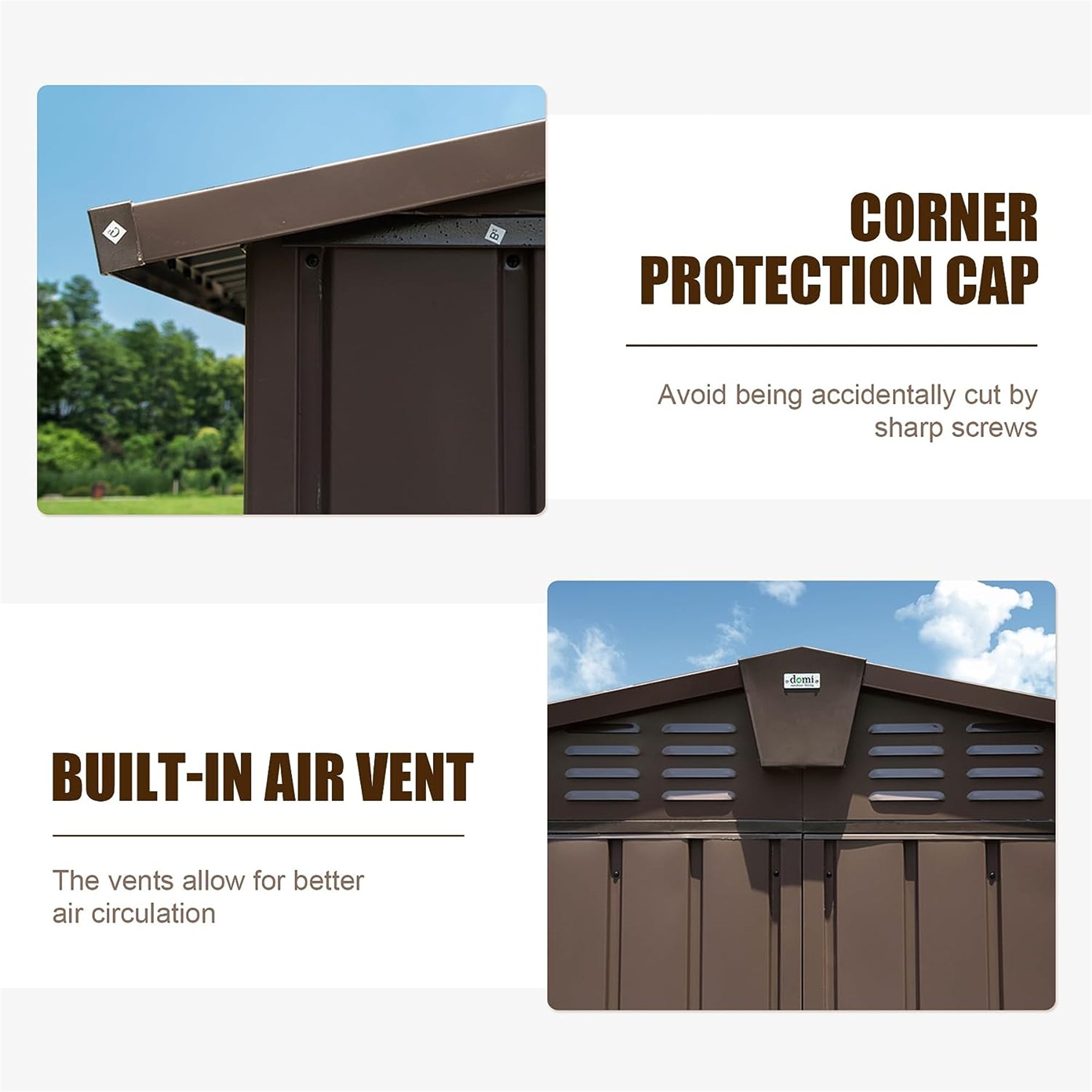 Backyard Storage Shed 11'x9' with Galvanized Steel Frame & Lockable Door