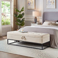 58.6" Bed Bench with Metal Base and Storage