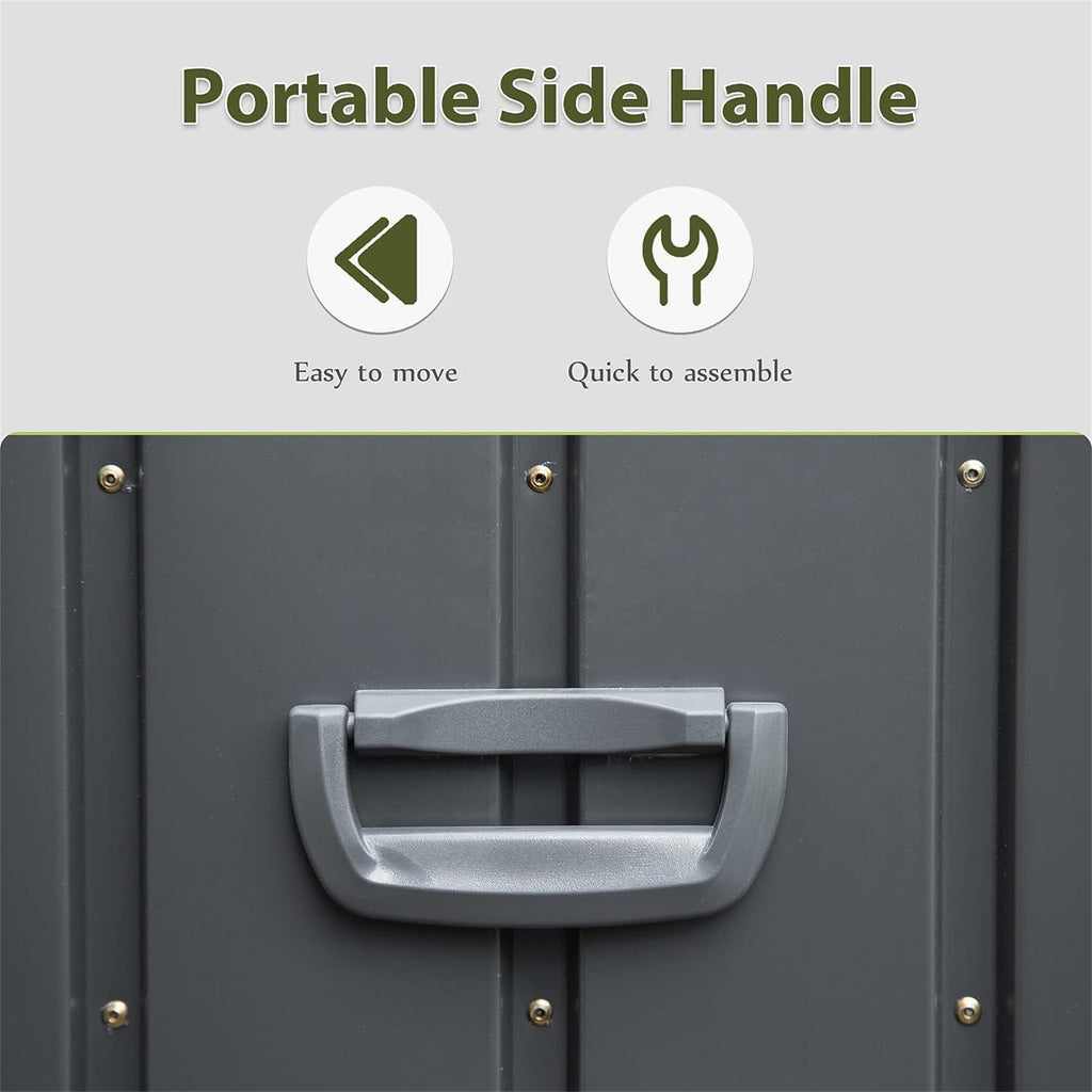 100 Gallon Outdoor Storage Deck Box - Waterproof, Lockable, Dark Gray