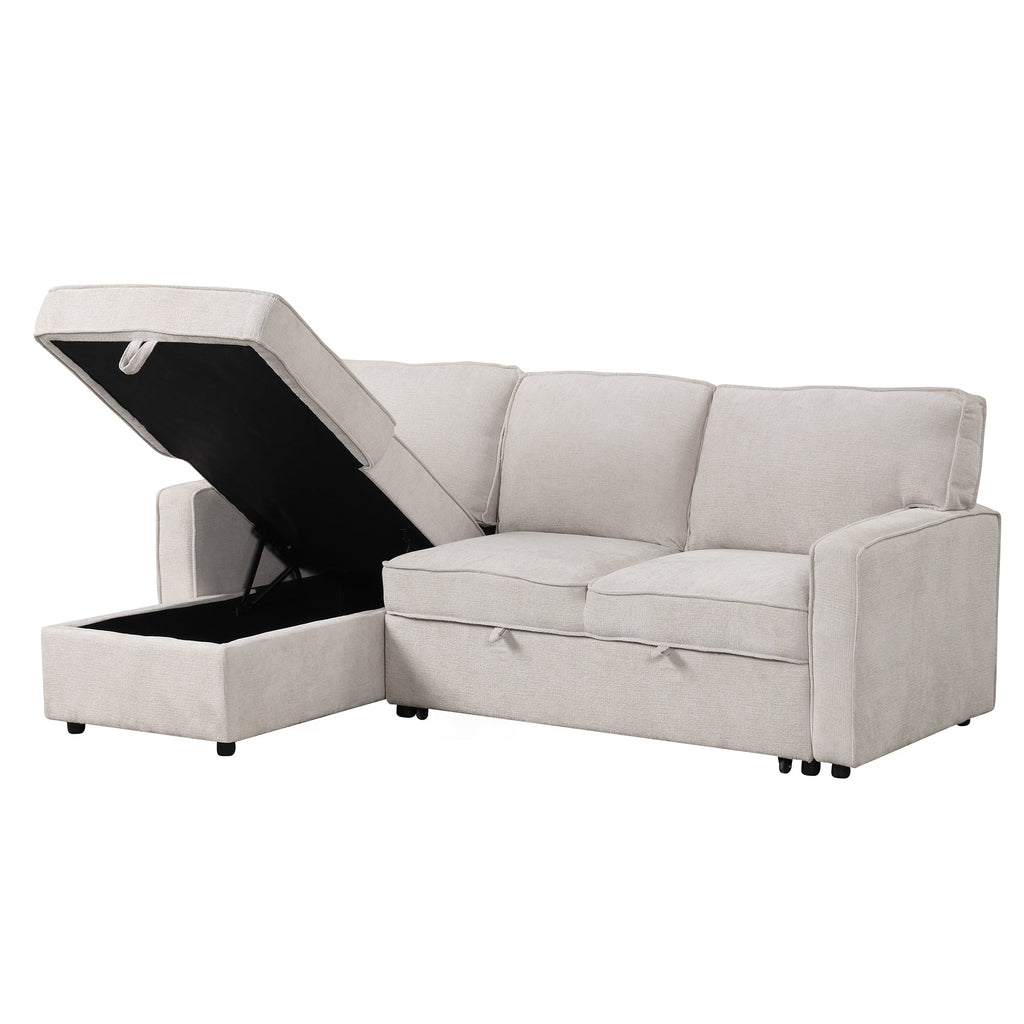 U_STYLE Upholstery Sleeper Sectional Sofa