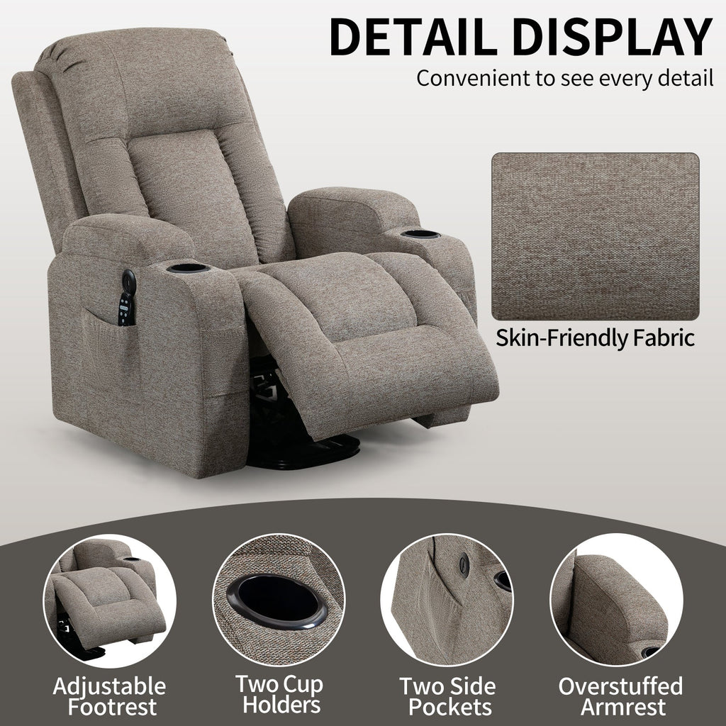 Power Lift Recliner Chair with Massage and Heat - ComfortMAX