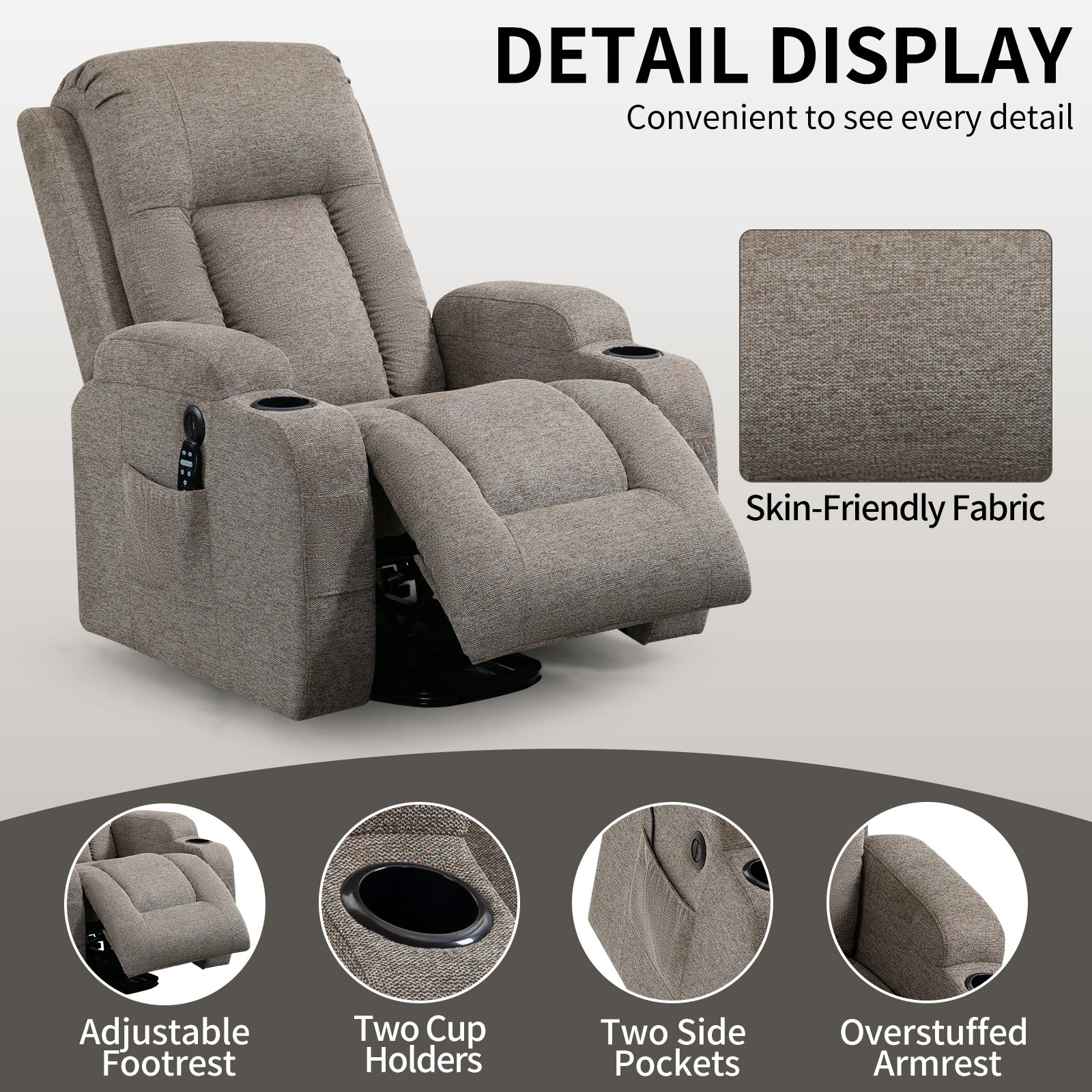 Power Lift Recliner Chair with Massage and Heat - ComfortMAX