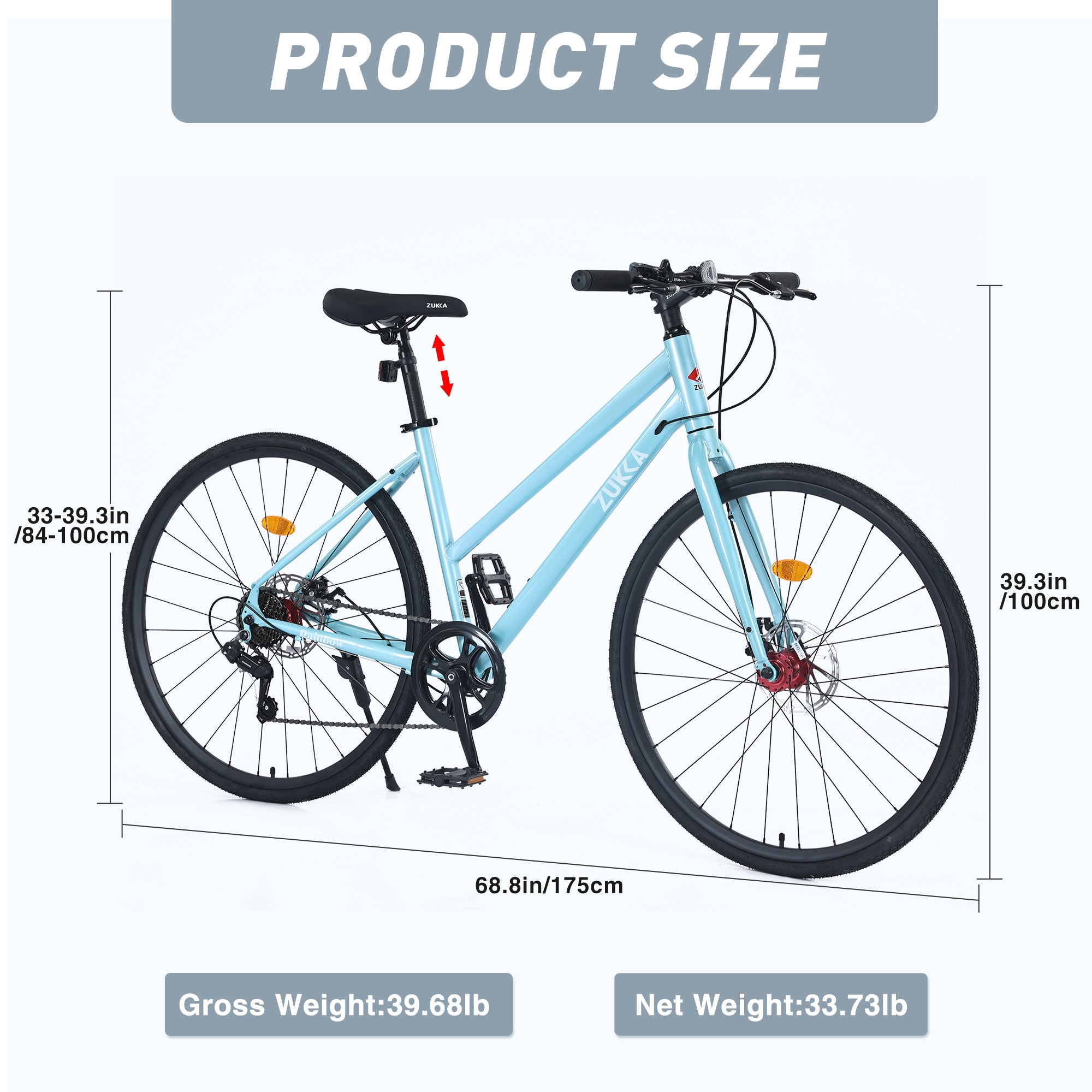 7 Speed Hybrid Bike Disc Brake 700C Road Bike for Men & Women