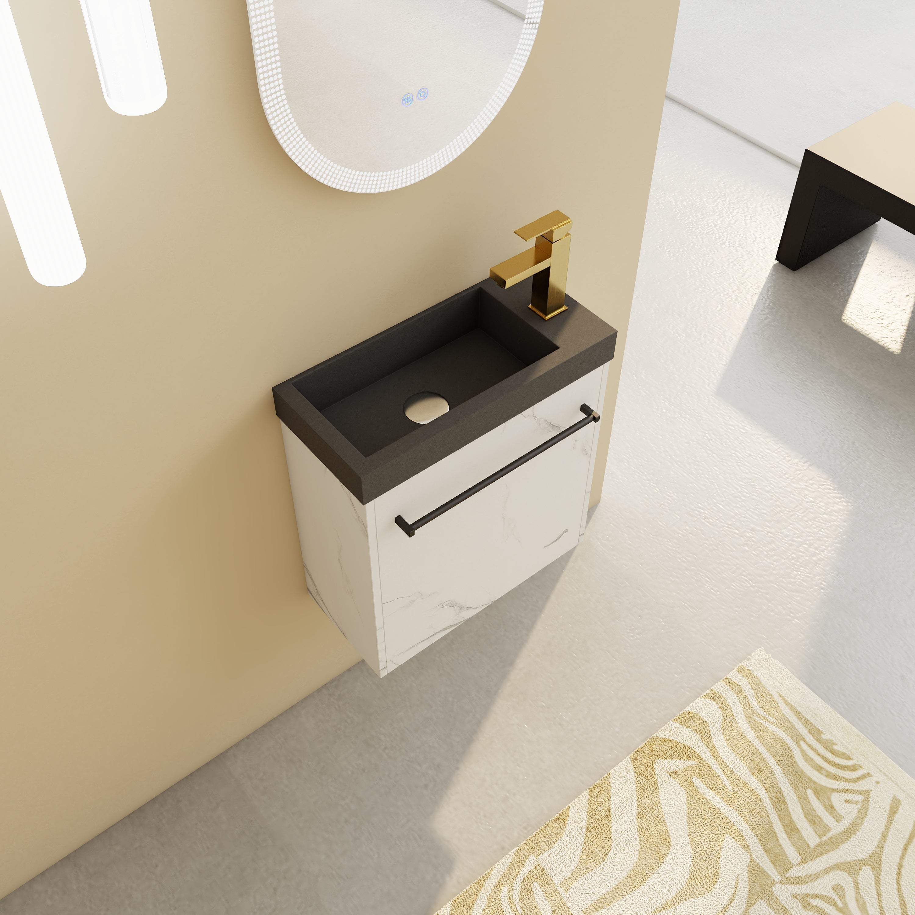 20'' Floating Wall-Mounted Bathroom Vanity with Resin Sink