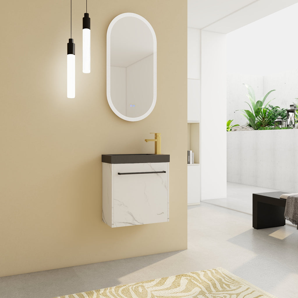 20'' Floating Wall-Mounted Bathroom Vanity with Resin Sink