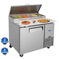 Orikool 44 Inch Commercial Pizza Prep Table with Refrigerator