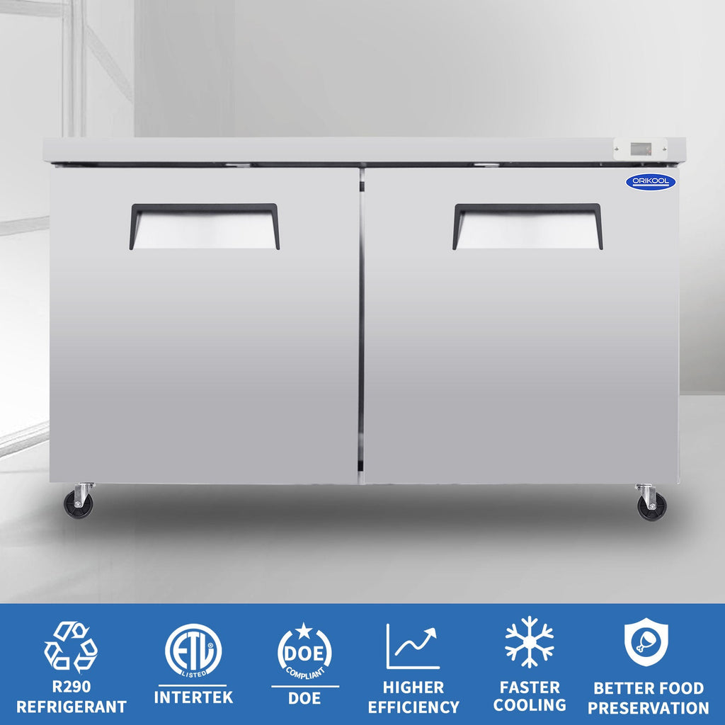 ORIKOOL 60" Commercial Under Counter Freezer