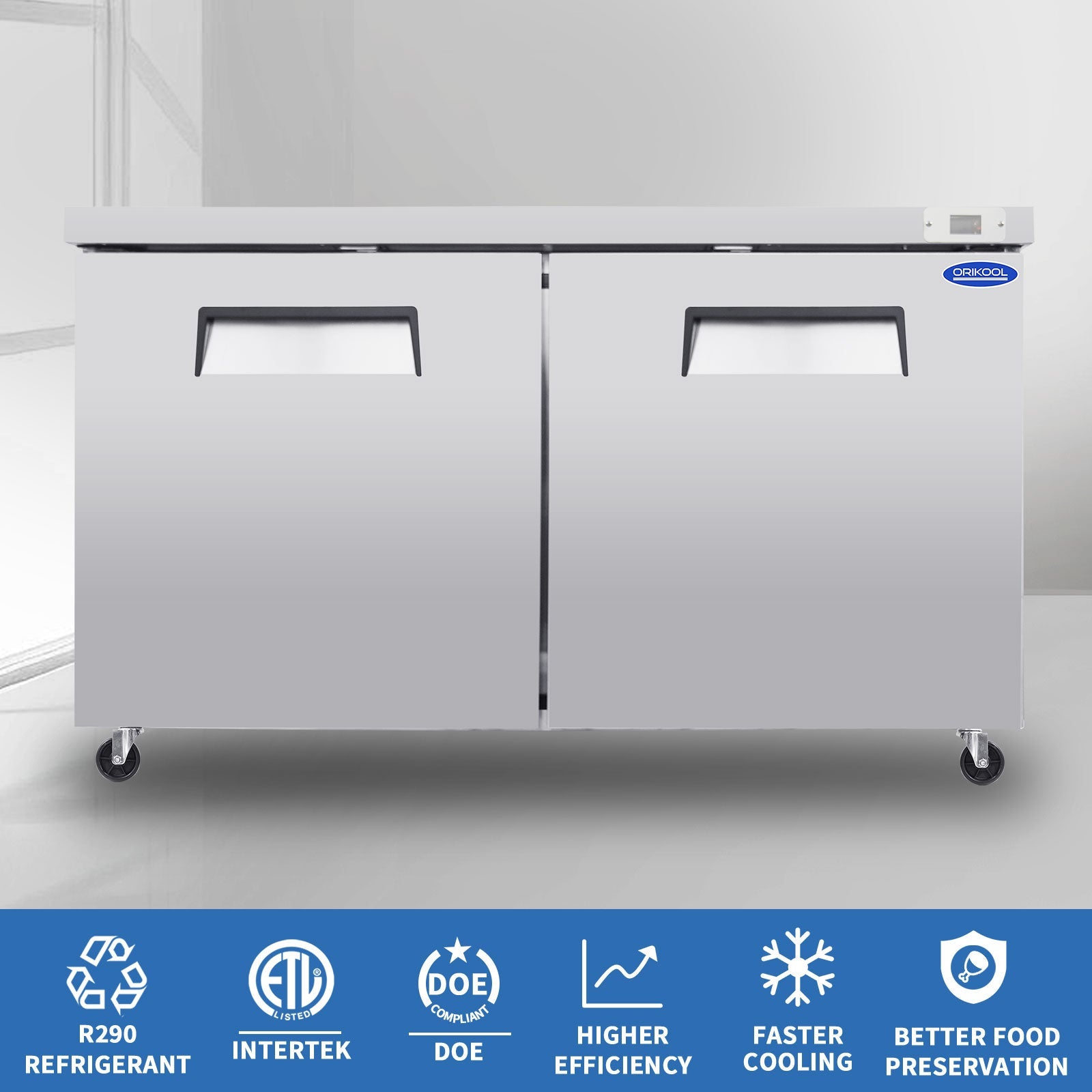 ORIKOOL 60" Commercial Under Counter Freezer