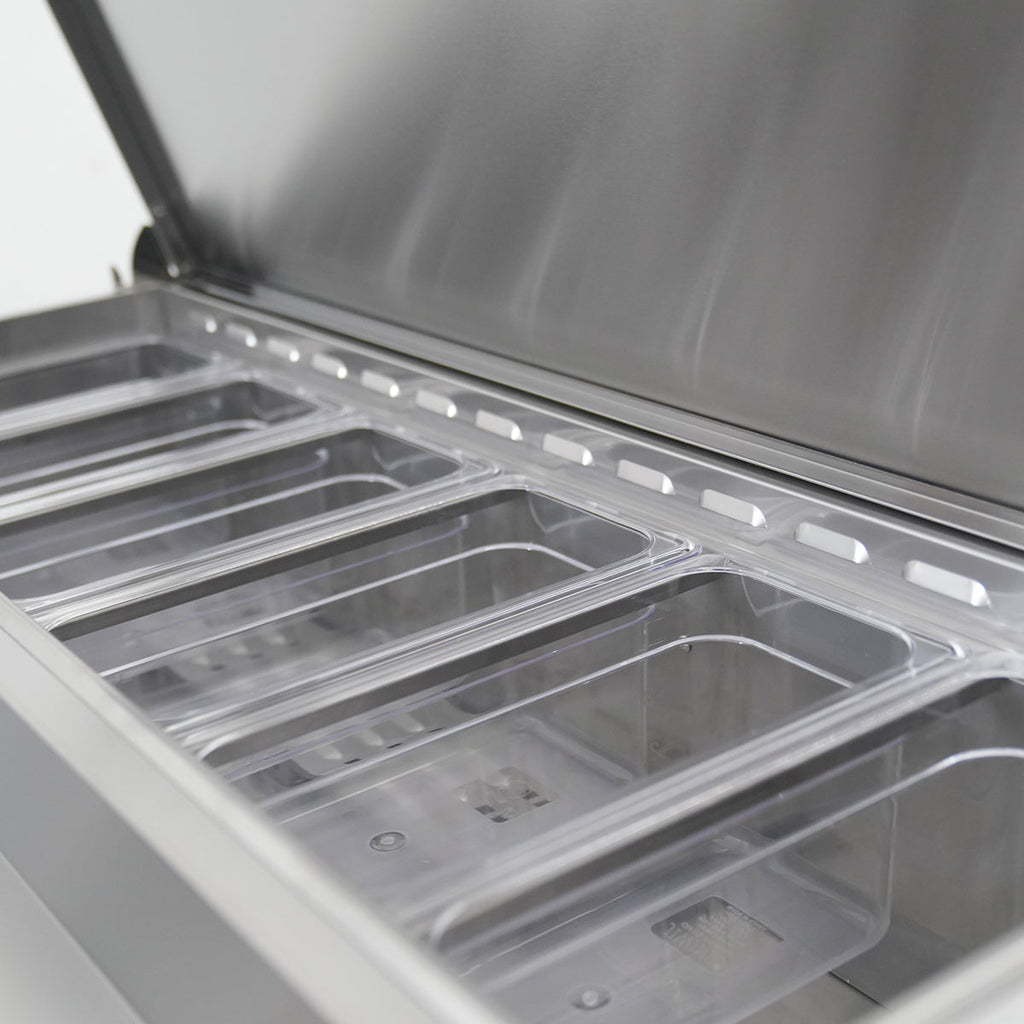 Orikool 44 Inch Commercial Pizza Prep Table with Refrigerator