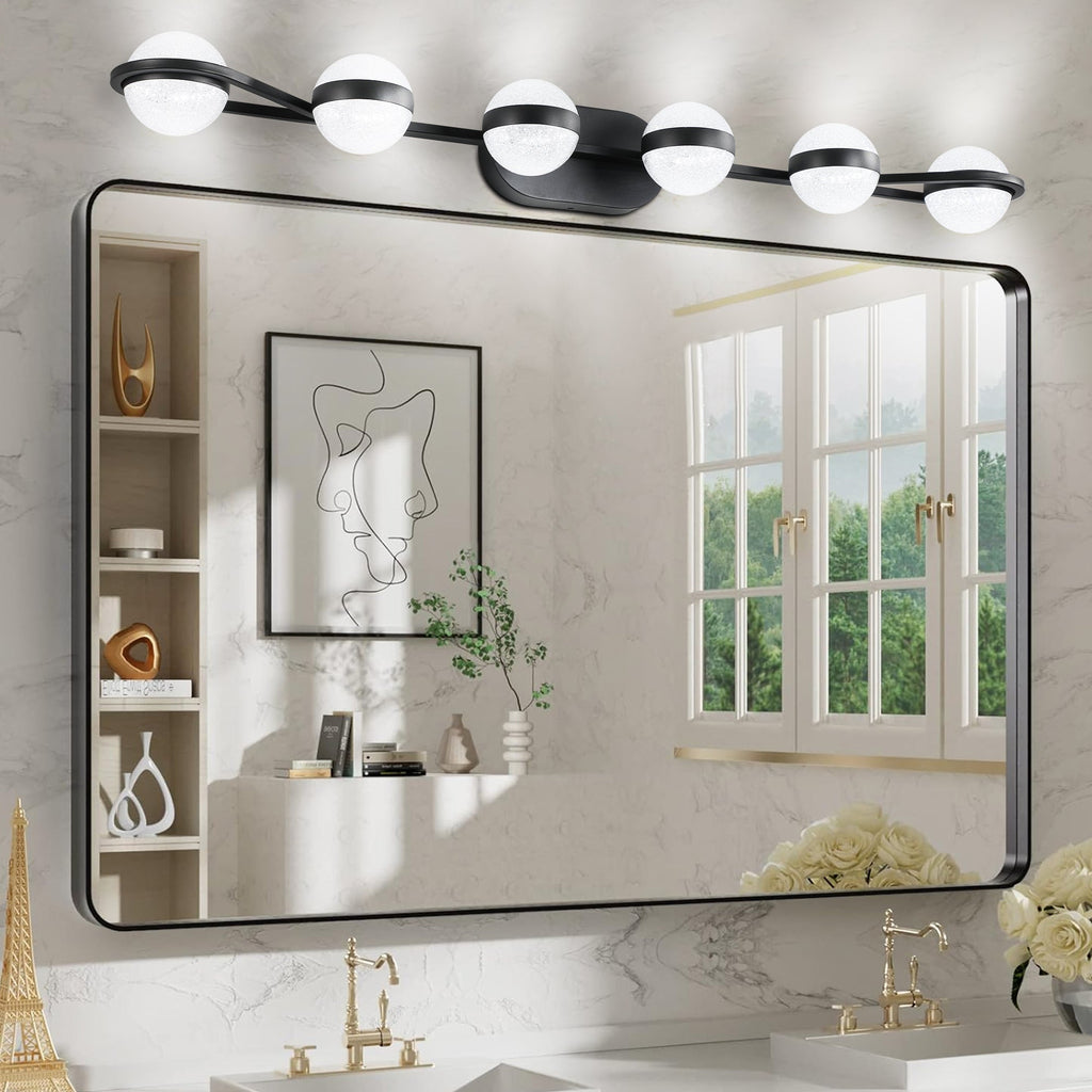 43" Black Minimalist LED Bathroom Vanity Light