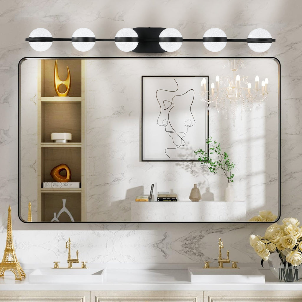 43" Black Minimalist LED Bathroom Vanity Light