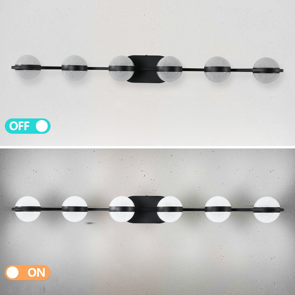 43" Black Minimalist LED Bathroom Vanity Light
