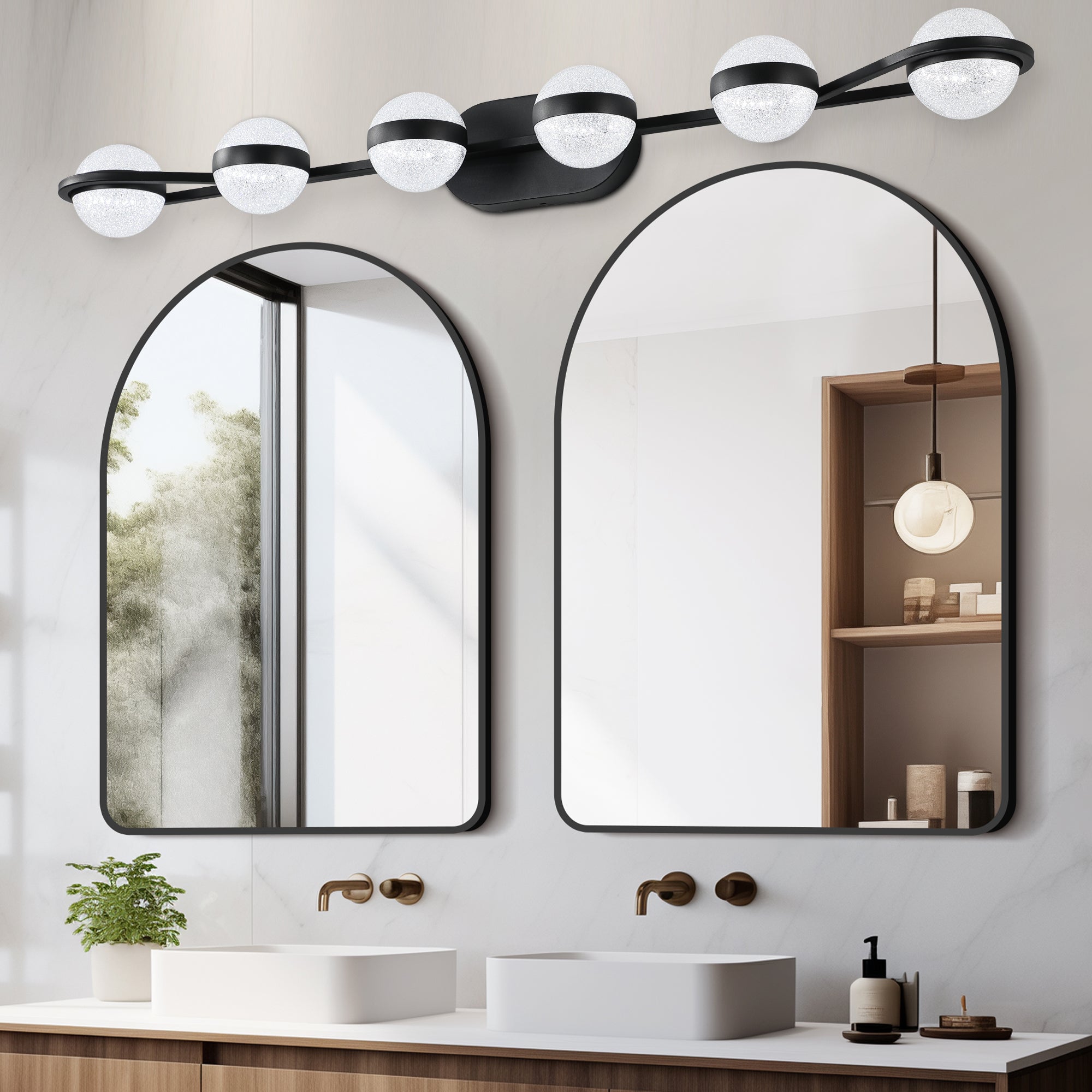 43" Black Minimalist LED Bathroom Vanity Light