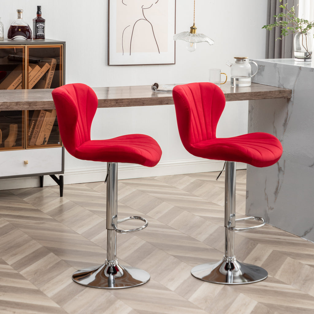 Ellston Upholstered Adjustable Swivel Barstools
