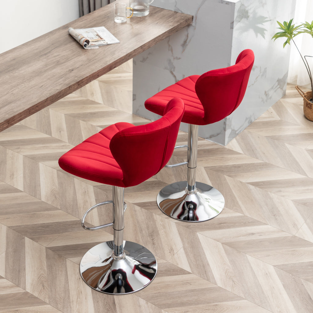 Ellston Upholstered Adjustable Swivel Barstools
