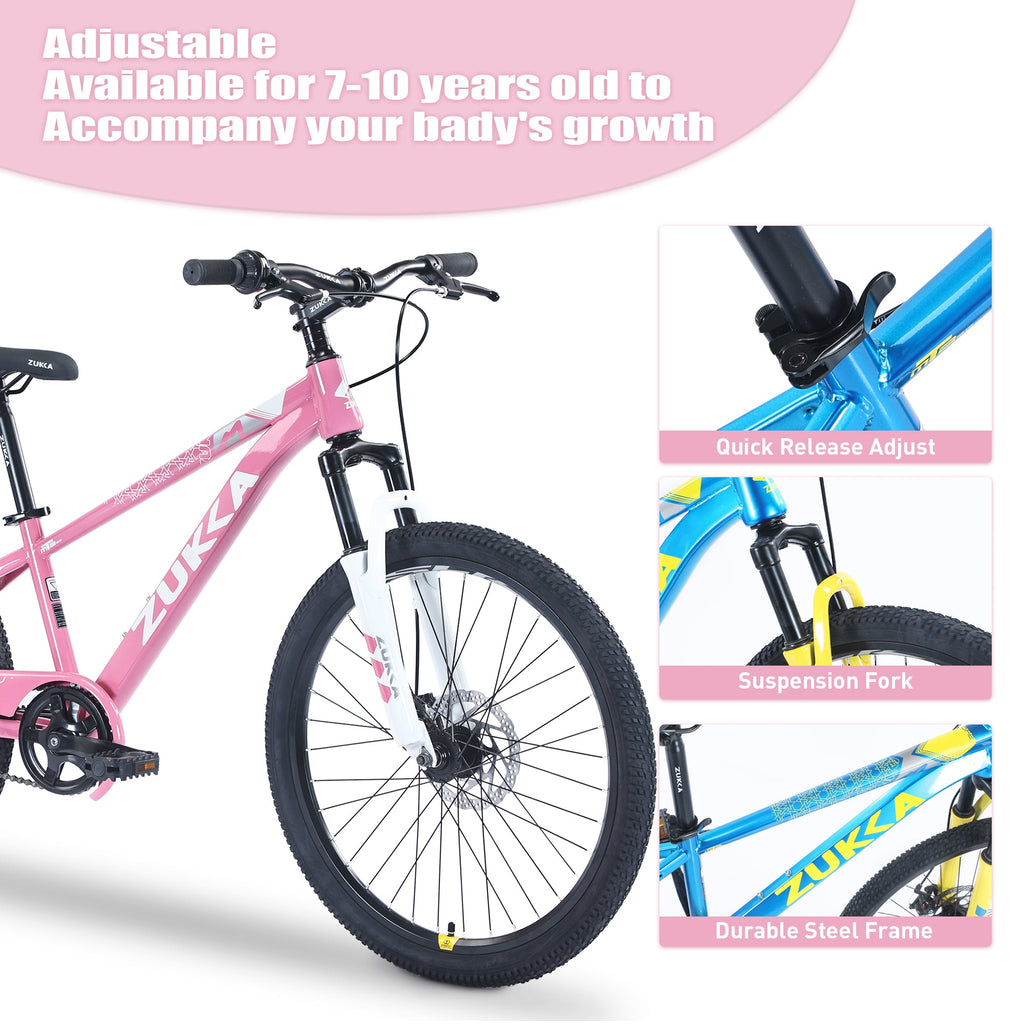 ZUKKA 20 Inch Mountain Bike for Ages 7-10