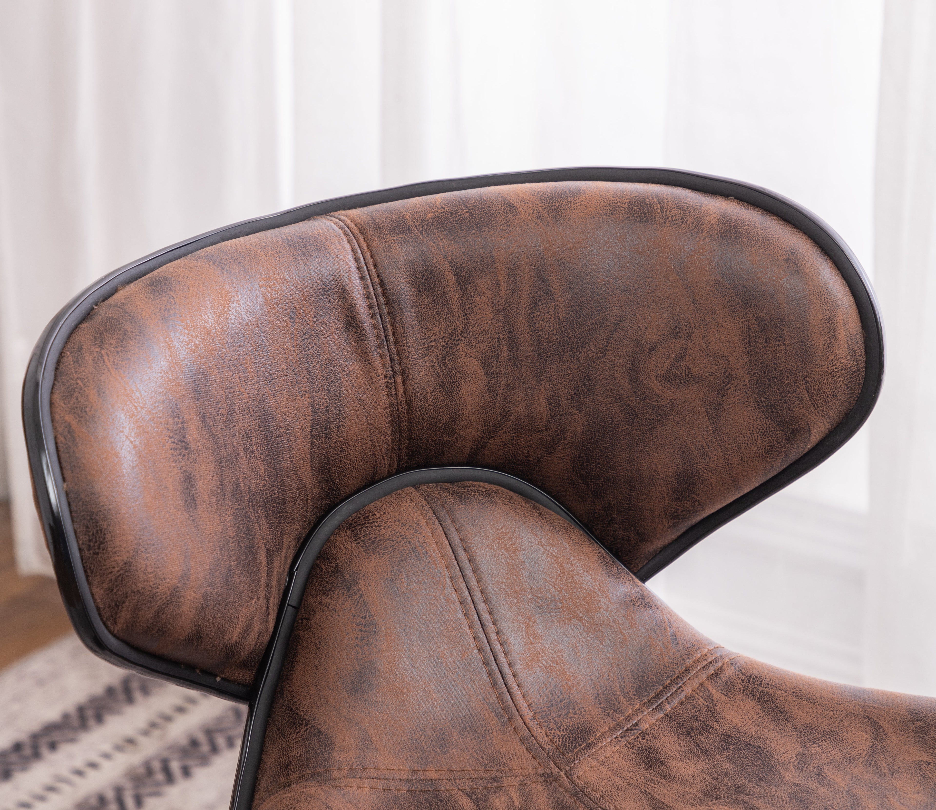 Masaccio Weathered Upholstery Airlift Adjustable Swivel Barstool